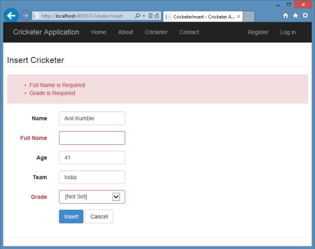 Validations in Web Forms